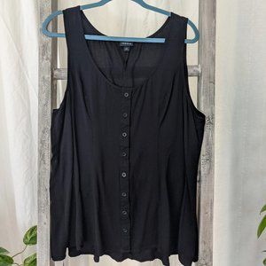 Black fit & flare sleeveless shirt with adjustable back